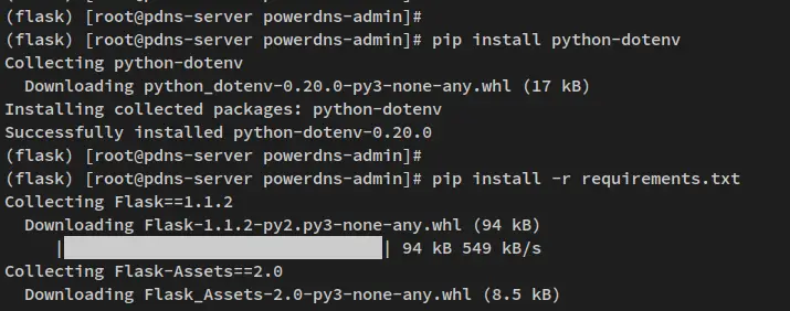 установка зависимостей Python