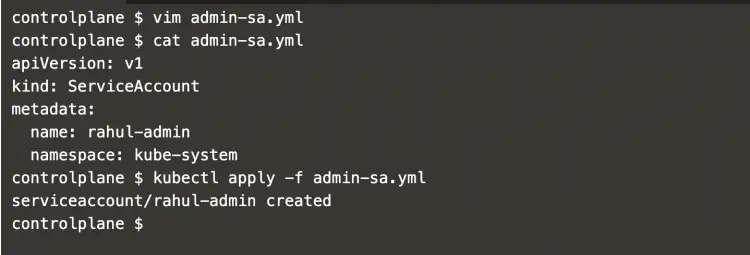 Создать Service Account