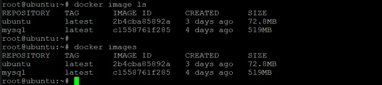 Команды docker image ls и docker images выполняют абсолютно одно и то же.
