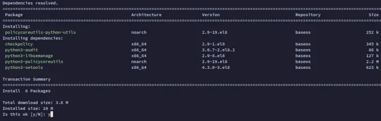 установить инструмент управления SELinux