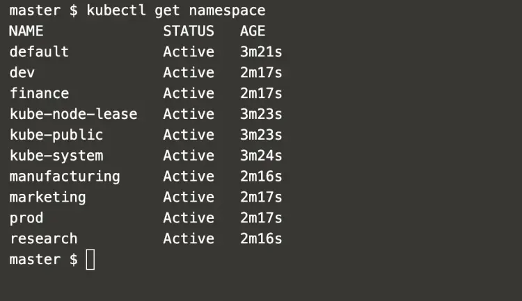 get-namespaces для пространства имен Kubernetes